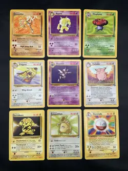 WOTC Vintage Rare Non-Holo Pokemon TCG Lot - Base Set 2, Fossil, Jungle, MP/HP - Image 1