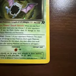 Pokemon TCG Dark Golbat Holo Rare Card Unlimited 7/82 LP Swirl - Image 5