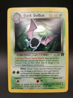Pokemon TCG Dark Golbat Holo Rare Card Unlimited 7/82 LP Swirl - Image 1