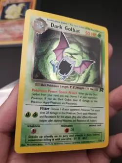 Pokemon TCG Dark Golbat Holo Rare Card Unlimited 7/82 LP Swirl - Image 2