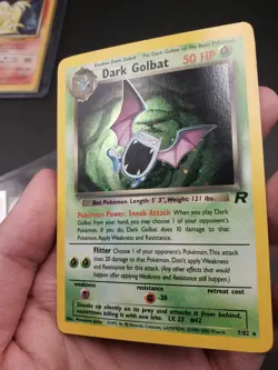 Pokemon TCG Dark Golbat Holo Rare Card Unlimited 7/82 LP Swirl - Image 3