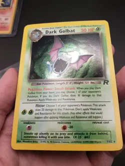 Pokemon TCG Dark Golbat Holo Rare Card Unlimited 7/82 LP Swirl - Image 4