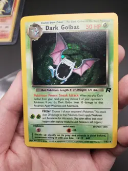 Pokemon TCG Dark Golbat Holo Rare Card Unlimited 7/82 LP Swirl - Image 5