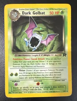 Pokemon TCG Dark Golbat Rare Holo Card #7/82 Team Rocket - Image 1