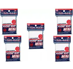 KMC [White] Card Barrier Hyper Mat Mini Sleeves 60pcs × 5 Sets (5 Packs/300 Pcs) - Image 1