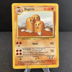 Dugtrio 19/102 Base Set Rare Non-Holo Vintage Pokemon TCG Card - Image 1