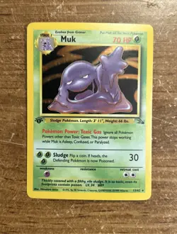 1st Edition Muk Holo Card - NM - Fossil 13/62 - WOTC 1999 Pokemon - Image 1
