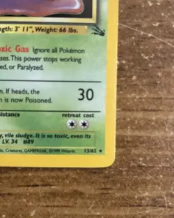 1st Edition Muk Holo Card - NM - Fossil 13/62 - WOTC 1999 Pokemon - Image 3