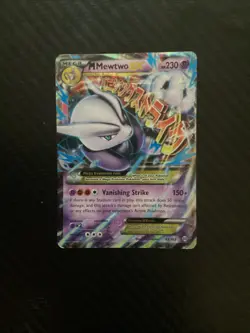 Pokemon TCG M Mewtwo EX 63/162 Ultra Rare XY: BREAKthrough Damaged - Image 1