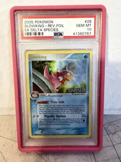 2005 POKEMON EX DELTA SPECIES #28 SLOWKING-REVERSE FOIL PSA 10 GEM MT - Image 1