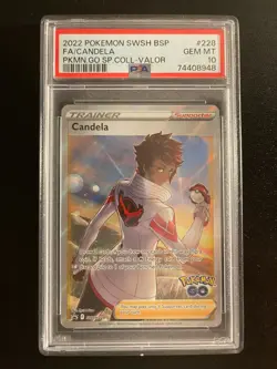 2022 Pokemon Sword & Shield BSP Pokemon Go SP Coll #228 Valor FA Candela PSA 10 - Image 1