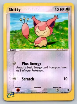 Pokemon Skitty - Reverse Holo Ruby and Sapphire 70/109 LP - Image 1
