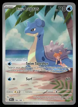 Pokemon Cards Misty's Lapras 194/182 Destined Rivals Illustration Rare NM - Image 1