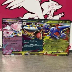 Pokemon Mega Sharpedo + Diancie + Heracross ex Double Rare Phantasmal Flames - Image 1