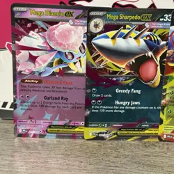 Pokemon Mega Sharpedo + Diancie + Heracross ex Double Rare Phantasmal Flames - Image 2
