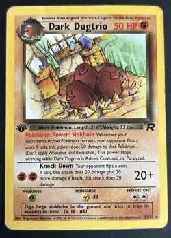 Pokemon TCG Dark Dugtrio 23/82 Team Rocket 1st Edition Rare 50 HP Regular - Image 1