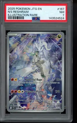 PSA 7 - 2025 N's Reshiram 167/159 Sv09: Journey Together Holo Pokemon - Image 1