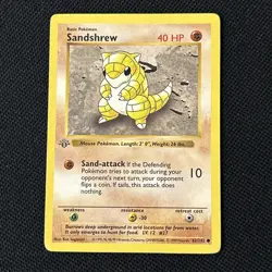 Sandshrew 062/102 1st Edition Base (Shadowless) Never Played (NM) *Grey Stamp* - Image 1