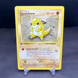 Pokemon 1st Edition Base Set Shadowless Sandshrew 62/102 NS1 - Image 1
