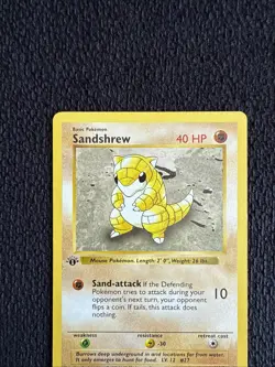 Pokemon Sandshrew 62/102 1st Edition Shadowless Base Set Card - Image 3