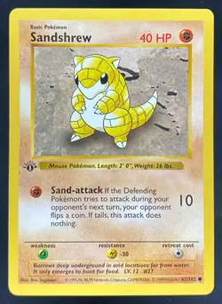 Sandshrew 1999 Pokemon Set 1st Edition #62/102 - Image 1