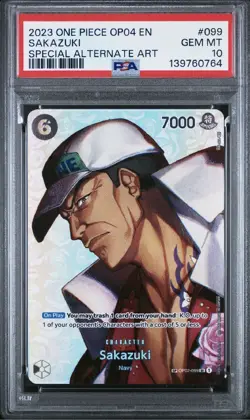 Sakazuki SP OP04-099 Kingdoms Of Intrigue Alternate Art English One Piece PSA 10 - Image 1