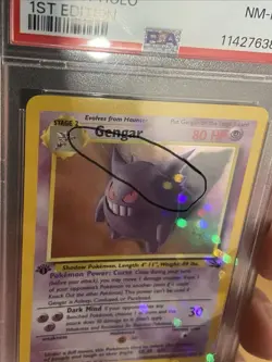 PSA 8 Gengar Holo 1st Edition #5 1999 Pokemon Fossil NM-MT 5/62 (Read) - Image 3