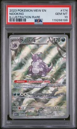 Nidoking Illustration Rare Pokemon Mew En-151 174/165 PSA 10 - Image 1