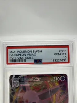 Pokemon TCG: Espeon VMAX 065/203 SWSH07: Evolving Skies Holo PSA 10 - Image 2