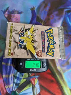 HEAVY Pokemon Fossil 1st Edition Booster Pack WOTC (Zapdos Art) 21.00g* - Image 1
