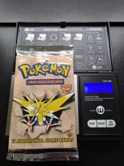 HEAVY Pokemon Fossil 1st Edition Booster Pack WOTC (Zapdos Art) 21.00g* GengarU! - Image 2
