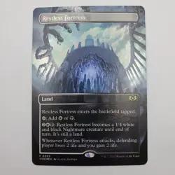 MTG Restless Fortress - Foil - Borderless, Wilds of Eldraine, Lightly Played, En - Image 1