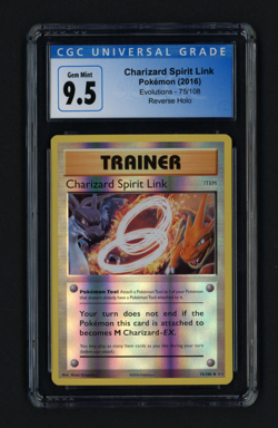 Charizard Spirit Link 75/108 Reverse Holo 2016 Evolutions CGC 9.5 Pokemon TCG - Image 1