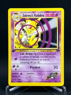 Pokemon Gym Challenge 1st Edition Sabrina's Kadabra 58/132 Regular NM - Image 1