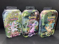 Pokemon Prismatic Evolutions Mini Tin Lot (3) Sylveon Espeon Leafeon Sealed - Image 1