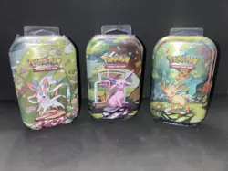 Pokemon Prismatic Evolutions Mini Tin Lot (3) Sylveon Espeon Leafeon Sealed - Image 3