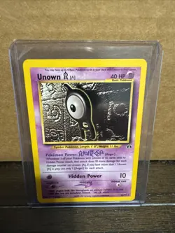 Pokemon TCG Unown A 33/75 Neo Discovery Unlimited Holo Rare LP - Image 1