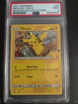 2021 Pokemon Pikachu Holo McDonalds Collection 25th Anniversary #25 PSA MINT 9 - Image 1