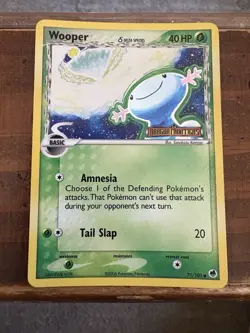 Pokemon TCG: Wooper - 71/101 Dragon Frontiers Stamped Reverse Holo - Komiya - LP - Image 1
