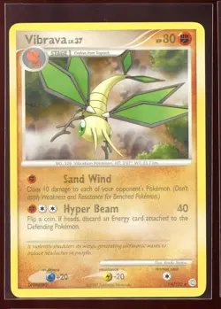 Vibrava Low Light Gray Ink Error Misprint 74/132 Ex/LP DP Secret Wonders Pokemon - Image 1