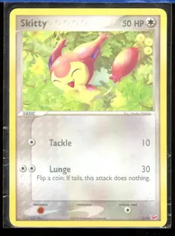 Skitty Low Gray Ink Error Misprint Ex/NM- 6/10 EX Latias Trainer Kit Pokemon - Image 1