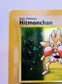 Pokemon Hitmonchan Holo 8/130 Base Set 2 WOTC Vintage Holo LP - Image 2