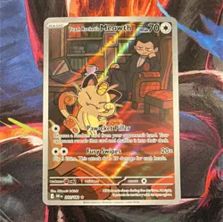 Pokemon Team Rocket's Meowth 203/182 Illustration Rare Holo Sv10 70 HP - Image 1