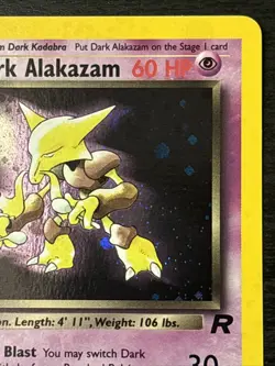 Dark Alakazam 1/82 Holo Rare Unlimited Team Rocket Pokemon Wotc Holo Swirl! Nm - Image 3