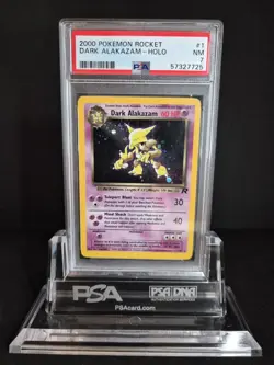 Pokemon Dark Alakazam 1/82 Holo Rare Team Rocket WOTC Card - PSA 7 NM - Image 1