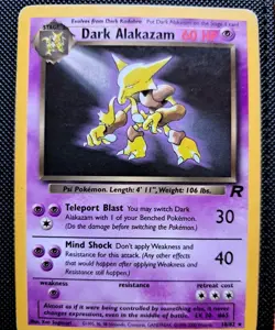 Dark Alakazam 1/82 Team Rocket Non Holo Rare Pokemon Card NM - Image 1