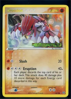 Pokemon EX EMERALD - #14/106 Groudon - Reverse Holo - ENG - Moderately Played - Image 1