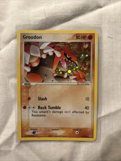 Groudon 5/106 EX Emerald Holo Rare Pokemon Card Delta Species - LP - Image 1