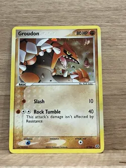 Pokemon Groudon TCG #5/106 EX Emerald Rare Holo Card 2005 - Image 1