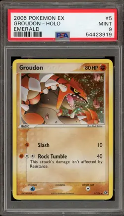 Pokemon Groudon EX Emerald Holo Rare #5 PSA 9 Mint - Image 1